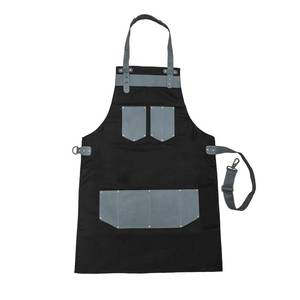 Chaleco de Trabajo de Lona de Alta Gama para Hostelería, con Logotipo Personalizado, Correas Ajustables de Cuero Genuino, para Bartenders, Barberos y Personal de Cafeterías - Product Image 4