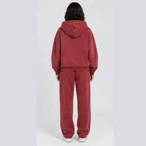 Conjunto Deportivo para Mujer al por Mayor, Personalizado, con Efecto Deslavado, Sudadera con Capucha y Pantalones Jogger, Transpirable, Premium, Informal - Product Image 2