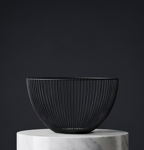 Panier de rangement vertical en fil métallique noir profond pour fruits et légumes, avec côtes ouvertes, pour table de cuisine - Product Image 1