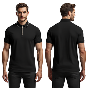 Polo à col zippé de luxe pour homme, mode streetwear haut de gamme - Product Image 2