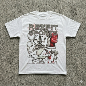 T-shirt pour homme REXFIT SPORTS Premium Acid Wash Noir Coupe ample Coton Streetwear Col rond Personnalisé OEM - Product Image 6