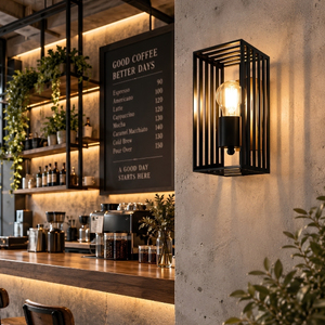 Industrial Veyron Matte Black Metal Cage Wall Sconce LED Slatted Rectangle Box Wall Light Fixture 3-Year Warranty Hardwired for - Product Image 5