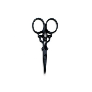 Ciseaux de couture décoratifs noirs à manche creux et pointe brodée pour tailleur - Product Image 1