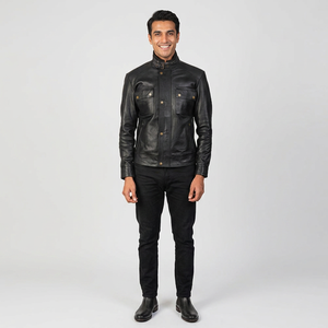<b>Rhinestone</b> Embeeded Premium Wear Men Leather <b>Jacket</b> Customized Logo Printed Stylish Look Leather <b>Jacket</b> For Men - Product Image 6