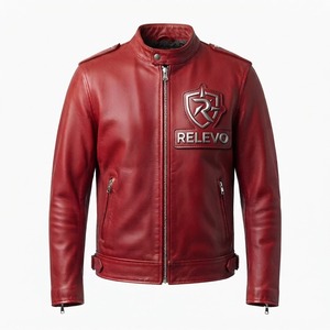 Men's Black Genuine Leather <b>Motor</b> <b>bike</b> Jacket Collar Zipper Slim Fit Windproof Autumn Wear - Product Image 1