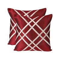 Meilleur prix, coussins décoratifs modernes en velours rouge, motif géométrique, carrés, housses de coussin amovibles et lavables