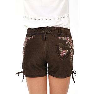Shorts en cuir pour femmes, durables, style festival, trachten, en cuir souple vintage. - Product Image 6