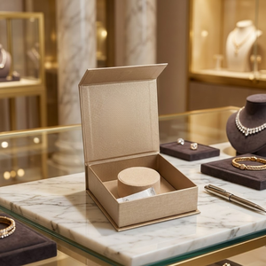 Caja de Joyería de Papel Rígido con Tapa Magnética Negra de Lujo, Acabado Premium |   Caja de Regalo Personalizada para Almacenamiento y Obsequio, Elegante - Product Image 1
