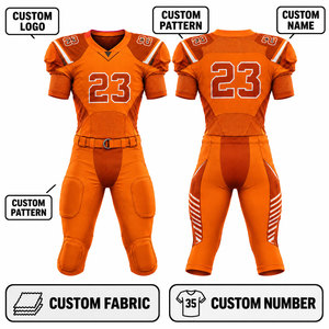 Maillot de football américain personnalisé pour homme adulte, impression par sublimation, polyester respirant, col en V, manches courtes, uniforme d'équipe ajusté - Product Image 2