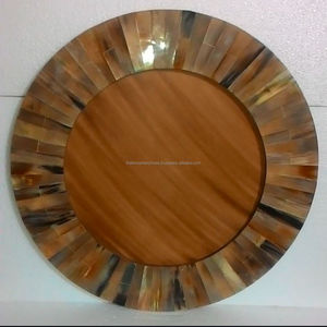 Miroir mural décoratif rond en os incrusté, style luxe moderne, pour la maison, le bureau et le salon, installation facile à accrocher - Product Image 4