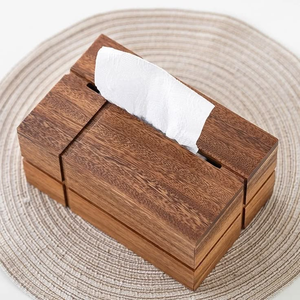 Caja Organizadora de Madera de Acacia Natural, Duradera, para Pañuelos, Decorativa, Ecológica, de Madera, para el Hogar - Product Image 1