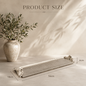 Juego de Bandejas de Servir de Aluminio de Lujo con Acabado Texturizado, Diseño Decorativo con Acentos de Hojas, Elegante Plato Rectangular para Decoración del Hogar - Product Image 3