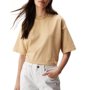 T-shirts vierges en coton 100 % surdimensionnés et écologiques pour femmes, personnalisables avec impression en relief et broderie, vente en gros pour l'été - Product Image 4