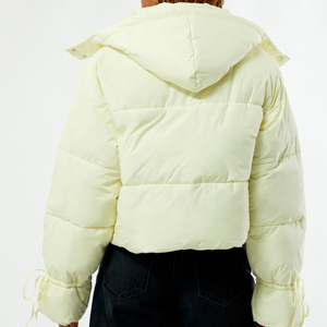 Veste d'hiver pour femme, épaisse, rembourrée en coton, imperméable, respirante, coupe-vent, manches et capuche amovibles, coque en polyester/nylon - Product Image 3