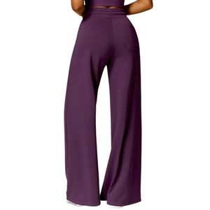 Pantalon de jogging décontracté surdimensionné en coton pour femme, taille haute avec cordon de serrage, OEM ODM - Product Image 2