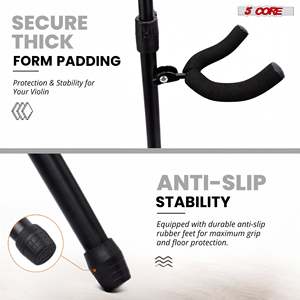 Adjustable Heavy Duty Violin <b>Stand</b> with Bow Holder <b>for</b> <b>Cello</b> Banjo Mandolin-5 Core - Product Image 5