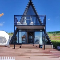 Kit de Cabane Modulaire Personnalisable en Acier Préfabriqué Moderne pour Hôtel, Villa, Maison Triangulaire Respirante de Style Côtier 58
