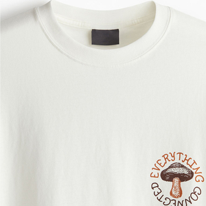 Mens -White Knitted Streetwear T-Shirt Casual Crew Neck Short Sleeve Cotton Tee Eco-Friendly Minimalist <b>Aesthetic</b> - Product Image 4