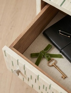 Aparador Moderno de Madera Maciza con Incrustaciones de Hueso, Cajonera de Almacenamiento de Tres Niveles, Cómoda Tallada para Dormitorio, Sala de Estar, Comedor - Product Image 4