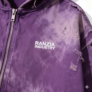 Ranzia Industry Private Label Streetwear Hoodie Set Eco-Friendly Fabric Wholesale Ranzia Industry Custom Oversized Zip Hoodie - Product Image 3
