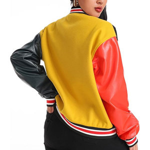 Unisex Double Breasted Varsity Letterman Bomber <b>Jacket</b> Y2K Embroidered Vintage Streetwear Casual Baseball Hip Hop Style - Product Image 3