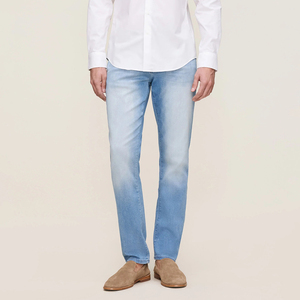 Jeans de Mezclilla para Hombre, Corte Recto, Cintura Media, Lavado a la Piedra, Azul Claro, Algodón, Casual, Ecológico, Secado Rápido, para Primavera - Product Image 1