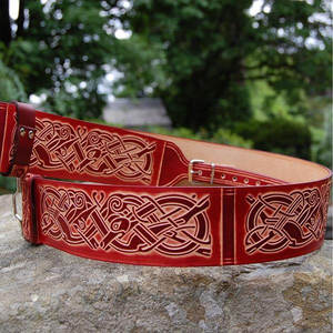 Cinturón de Cuero con Diseño de Animales Zoomorfos, Cinturón Escocés de Tartán, Cinturones Irlandeses al por Mayor - Product Image 5