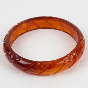 Juego de Brazaletes de Resina Vintage, Diseño de Concha de Tortuga Amarillo Marrón, Acrílico Lucite, Joyería de Moda Unisex - Product Image 5