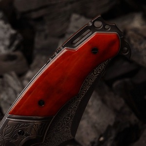 High Quality Handmade DIY OEM 67 Layers Forged Pattern Pocket Folding <b>Knife</b> <b>Bone</b> <b>Handle</b> Daily Outdoor Survival EDC - Product Image 3