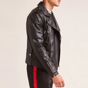 New Arrival Solid Color Casual Wear <b>Men</b> <b>Leather</b> <b>Jacket</b> Streetwear New Fashion Comfortable <b>Men</b> <b>Leather</b> <b>Jacket</b> - Product Image 4