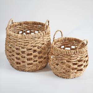 Paniers de rangement en jacinthe d'eau tressée naturelle, différentes tailles, prix bas, panier organisateur en tissu - Product Image 4