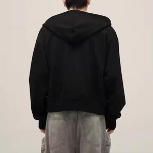 Heavyweight 500gsm 100% Cotton Winter Blank Men's Hoodie Custom Full Zipper Manufacturer Boxy Regular Zip up Hoodies - Product Image 5