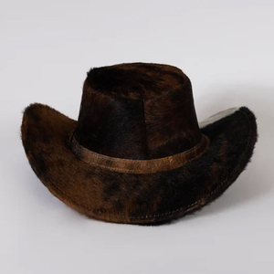 Customized Brand HN-3019 Unisex Black Striped Cowboy <b>Hat</b> with Brown Leather <b>Band</b> Casual Western Style Adult Summer 48-50cm Beach - Product Image 6