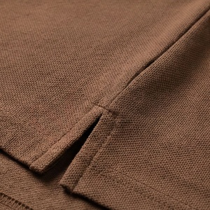 Polo à manches courtes pour homme, imprimé géométrique marron, décontracté, respirant, en coton Oxford, coupe classique - Product Image 5