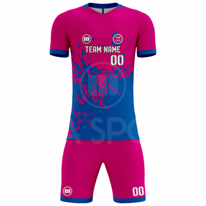 Nouvelle conception, ensemble maillot et short de football personnalisé, numéros et lettres d'équipe, semi-respirant, séchage rapide, tenue d'équipe, fournisseur en gros OEM ODM - Product Image 2