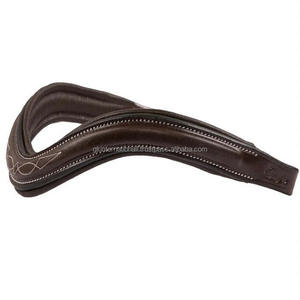 Equipo de sillines de caballo ecuestre hecho a mano elegante cosido suave acolchado marrón cuero Premium banda de cejas de caballo para bridas - Product Image 1