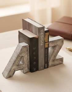 Porte-livres en métal texturé avec lettres A-Z, décoration pour la maison et le bureau, article de vente en gros - Product Image 2