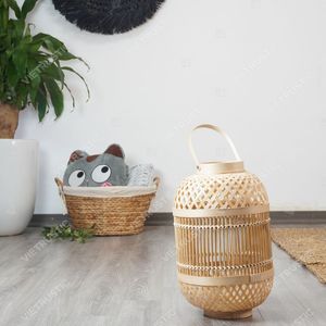 Vietrustic Trend-driven Design Woven Lantern Light <b>Hurricane</b> <b>Candle</b> Holder Bamboo Rattan Lantern Outdoor Hanging Lanterns - Product Image 4