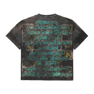 เสื้อยืดโอเวอร์ไซส์ลายกราฟิกสำหรับผู้ชาย สีดำฟอกย้อมสไตล์วินเทจ ขาดๆ แบบสตรีทแวร์ พิมพ์ลาย DTG สีซีดจาง สั่งทำได้ ผ้าฝ้ายลำลอง - Product Image 6