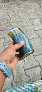 Mug décoratif moderne en corne avec bordure dorée et motif diamant, paille anti-fuite incluse, en matériau organique pour usage domestique - Product Image 2