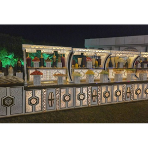 Mostrador de catering para buffet de bodas de lujo, en acero inoxidable o acero dulce para mayor durabilidad. - Product Image 1