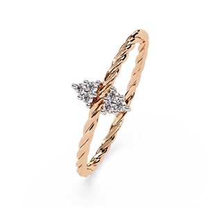แหวนเพชรทองคำขาว 14k ทรงเกลียวแบบเชือกบิดสำหรับผู้หญิง ทรงกลมเจียระไนแบบบริลเลียนท์ คลาสสิก วงแหวนเกลียวสำหรับหมั้น - Product Image 5