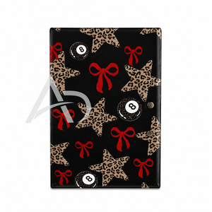 Custom Printed Acrylic Eyelash Tile with Leopard Stars <b>Red</b> <b>Bow</b> Ball Design With Magnets For Lash Tweezers Top Selling Lash Tiles - Product Image 5