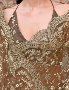ผ้าซารีตาข่ายปักดิ้น KV - Product Image 3