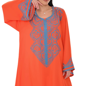 Designer Middle East Jalabiya Dress for Women Elegant Embroidery Modest Islamic Abaya Style Gown - Product Image 6