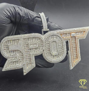 Hip Hop Iced Out SPOT Name Necklace Moissanite Diamond Pendant Gold Plated Bling Jewelry Gift For Men Women - Product Image 3