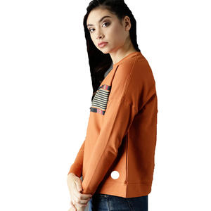 Sweat-shirts surdimensionnés à demi-zip avec broderie personnalisée pour femmes, sweat-shirt ample en coton polaire de haute qualité pour femmes - Product Image 1