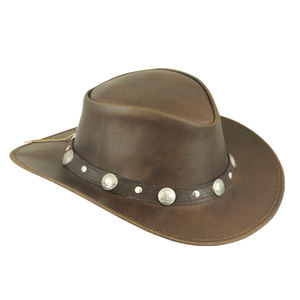 Sombrero de vaquero clásico estilo Western Outback de cuero Buffalo Nickel, cuero genuino de primera calidad. Tallas S, M, L, XL, 2XL. - Product Image 1