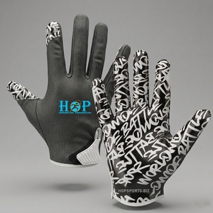 Custom American Football Receiver Gloves <b>Sticky</b> Grip Silicone Palm OEM Private <b>Label</b> Team American Football Gloves - Product Image 3