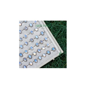 Bagues en opale et strass, larges et épaisses, en cristal, bijoux pour femmes, vente en gros, tailles US assorties 5-11 - Product Image 1
